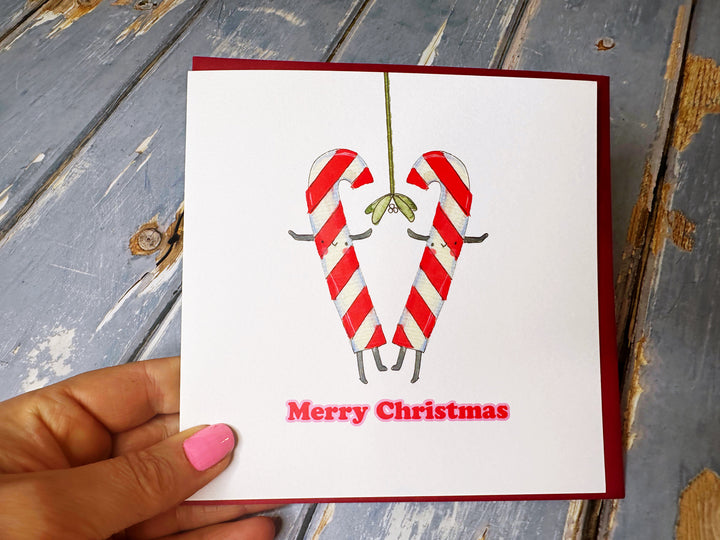 "2 Little Candy Canes" Christmas Card - Personalised