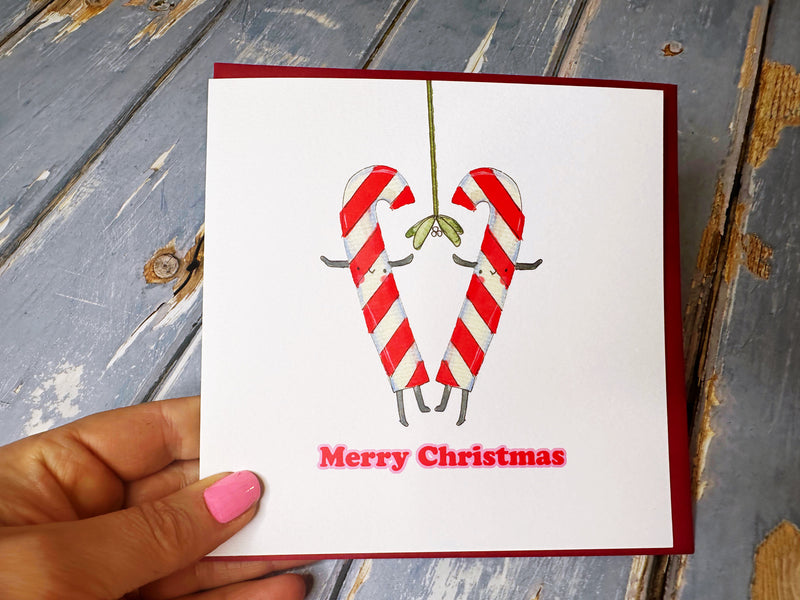 "2 Little Candy Canes" Christmas Card - Personalised