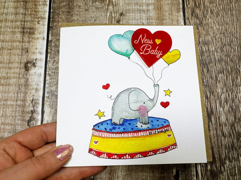 New Baby Elephant Laser cut embellishment Card