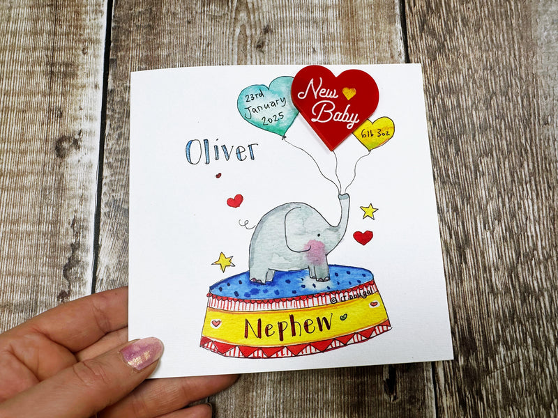 New Baby Elephant Laser cut embellishment Card