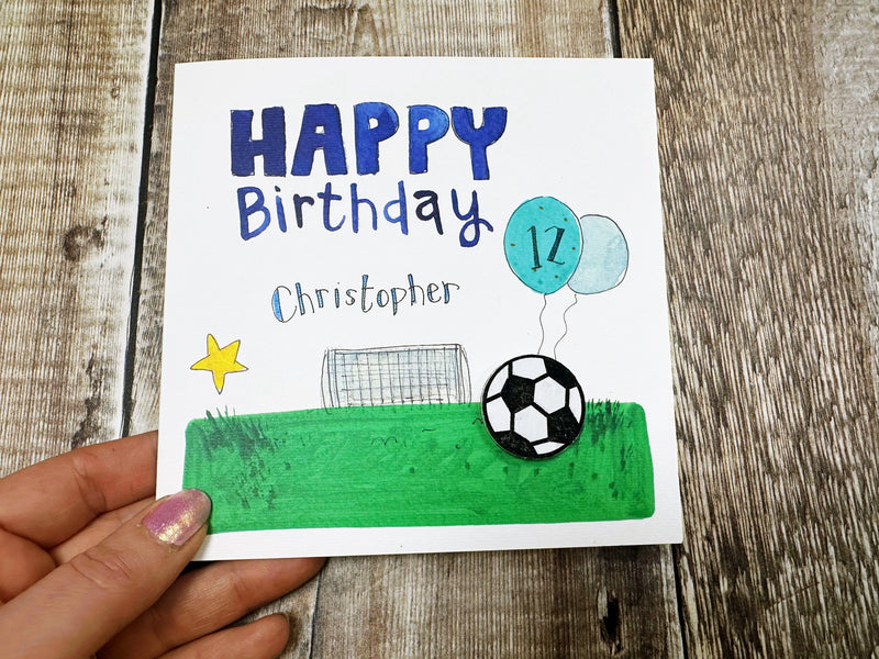 Football Pitch Birthday Card