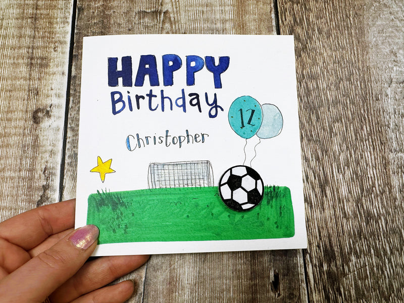 Football Pitch Birthday Card