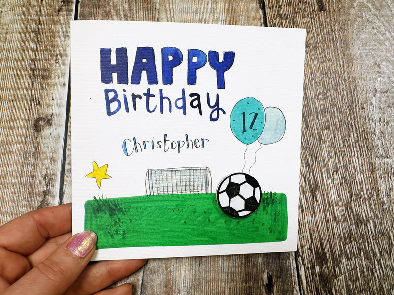 Football Pitch Birthday Card