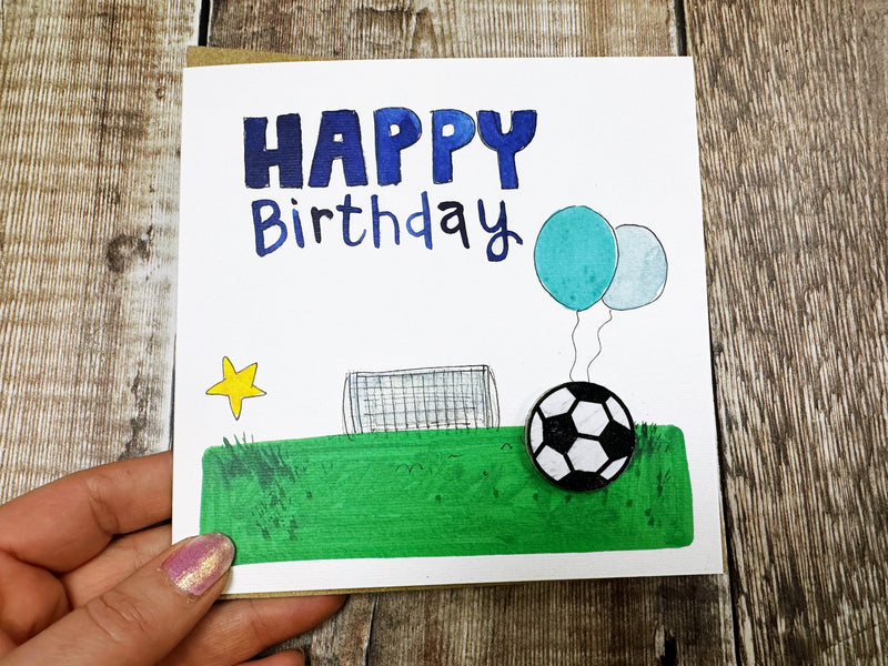 Football Pitch Birthday Card