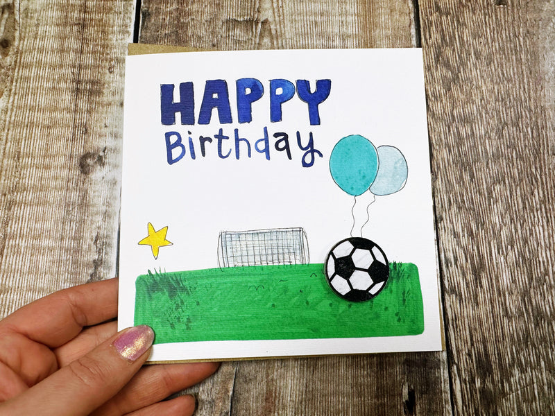 Football Pitch Birthday Card