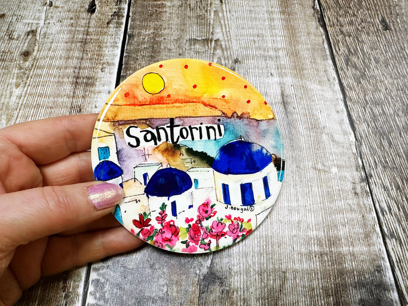 Santorini Ceramic Coaster