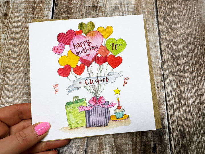 Hearts and Cakes Birthday Card