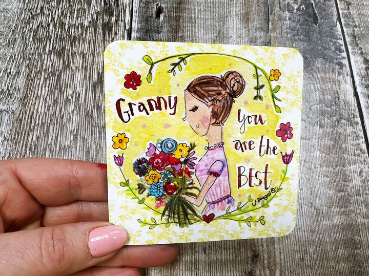 Granny you are the Best Square Melamine Coaster