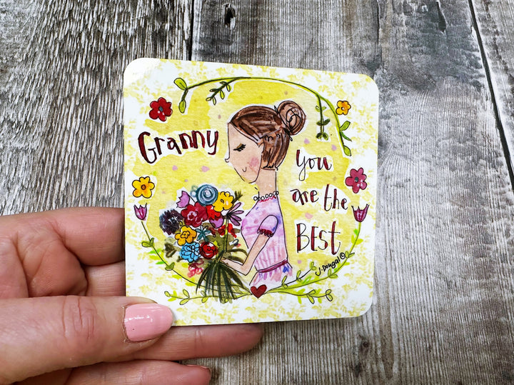 Granny you are the Best Square Melamine Coaster