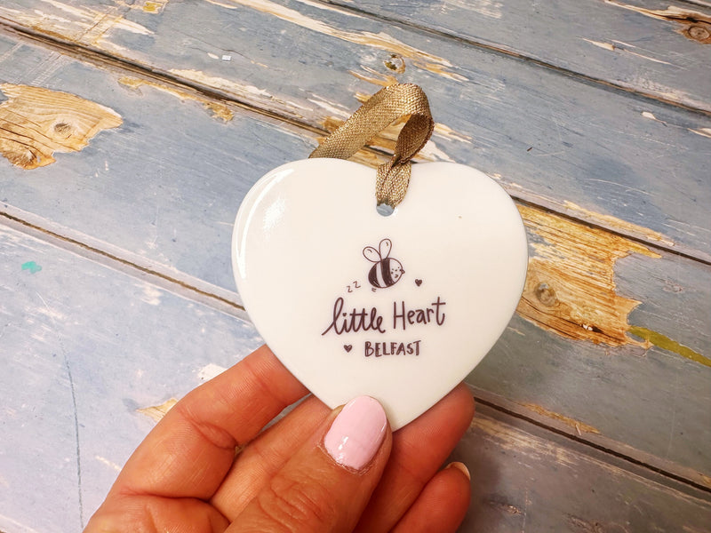 "Because someone we love is in Heaven" Ceramic Hanging Heart