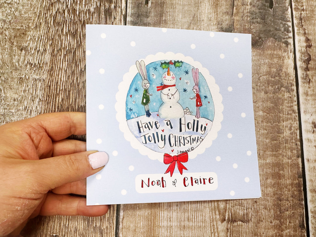 Lets build a snowman Christmas Card - Personalised