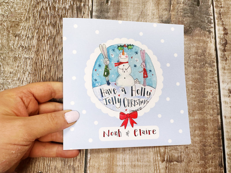 Lets build a snowman Christmas Card - Personalised