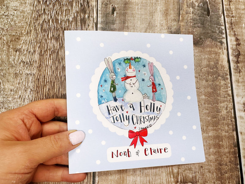 Lets build a snowman Christmas Card - Personalised