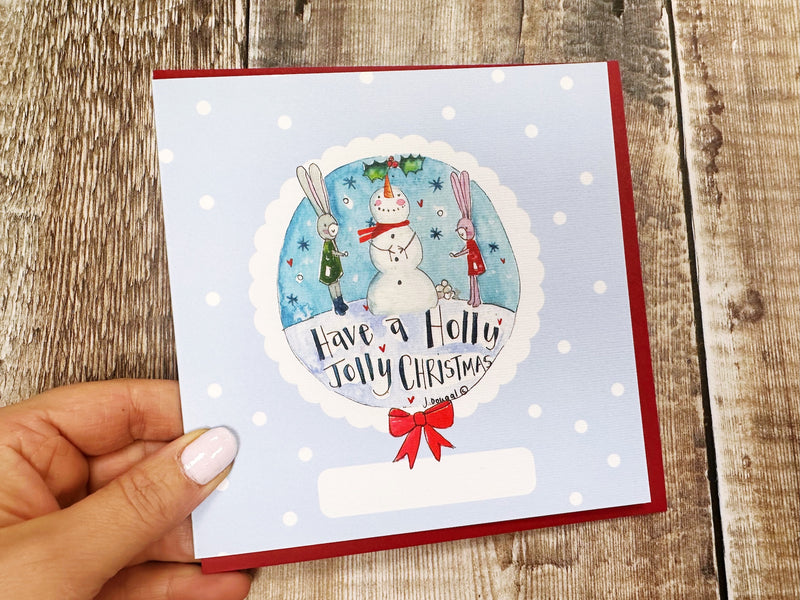 Lets build a snowman Christmas Card - Personalised