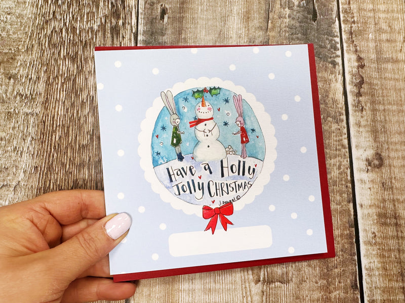 Lets build a snowman Christmas Card - Personalised