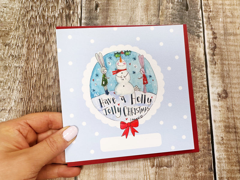 Lets build a snowman Christmas Card - Personalised