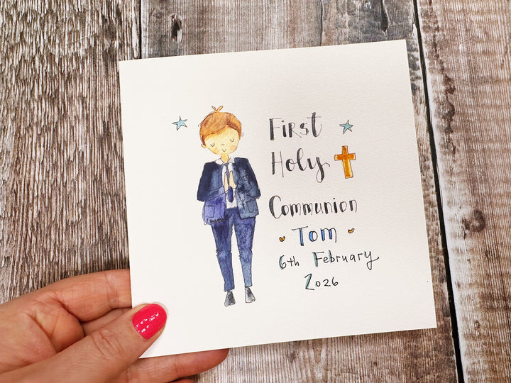 Boy First Holy Communion Card - Personalised
