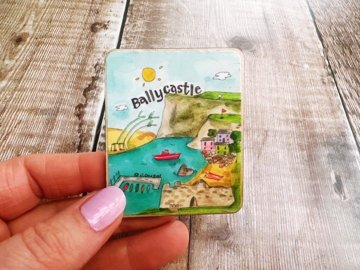 Ballycastle Northern Ireland Cute Little City Wooden Magnet
