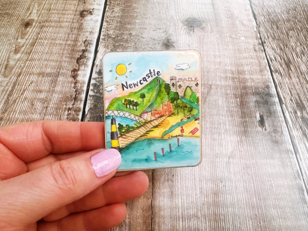 Newcastle Northern Ireland Cute Little City Wooden Magnet