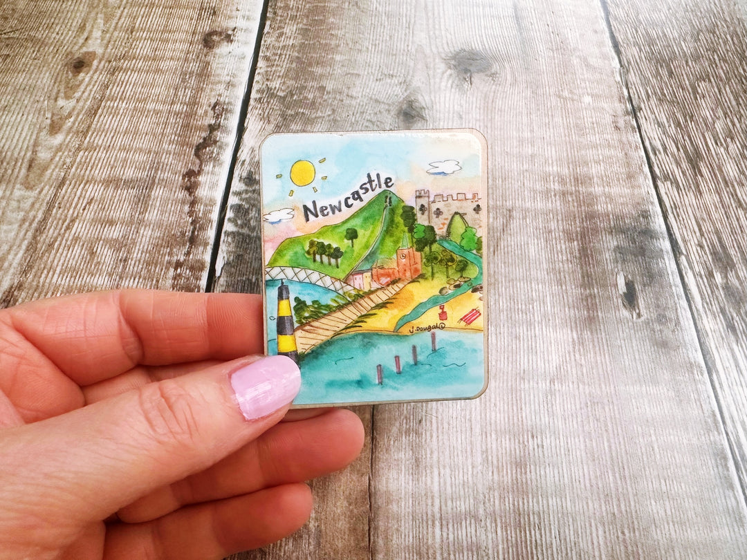 Newcastle Northern Ireland Cute Little City Wooden Magnet