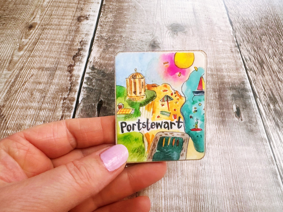 Portstewart Northern Ireland Cute Little City Wooden Magnet