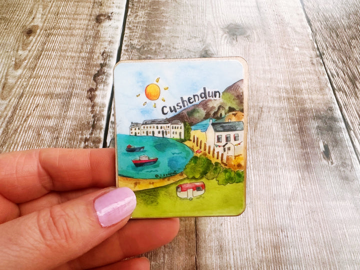Cushendun Northern Ireland Cute Little City Wooden Magnet