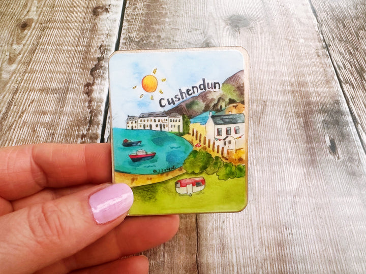 Cushendun Northern Ireland Cute Little City Wooden Magnet