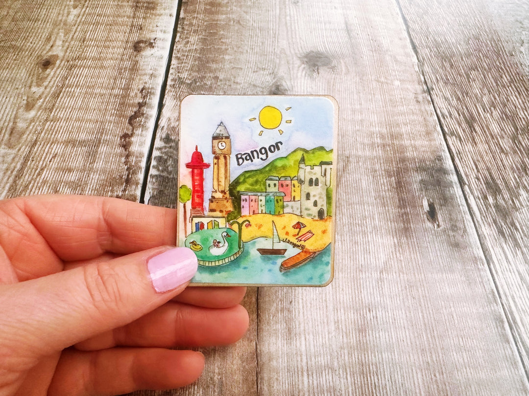 Bangor Northern Ireland Cute Little City Wooden Magnet