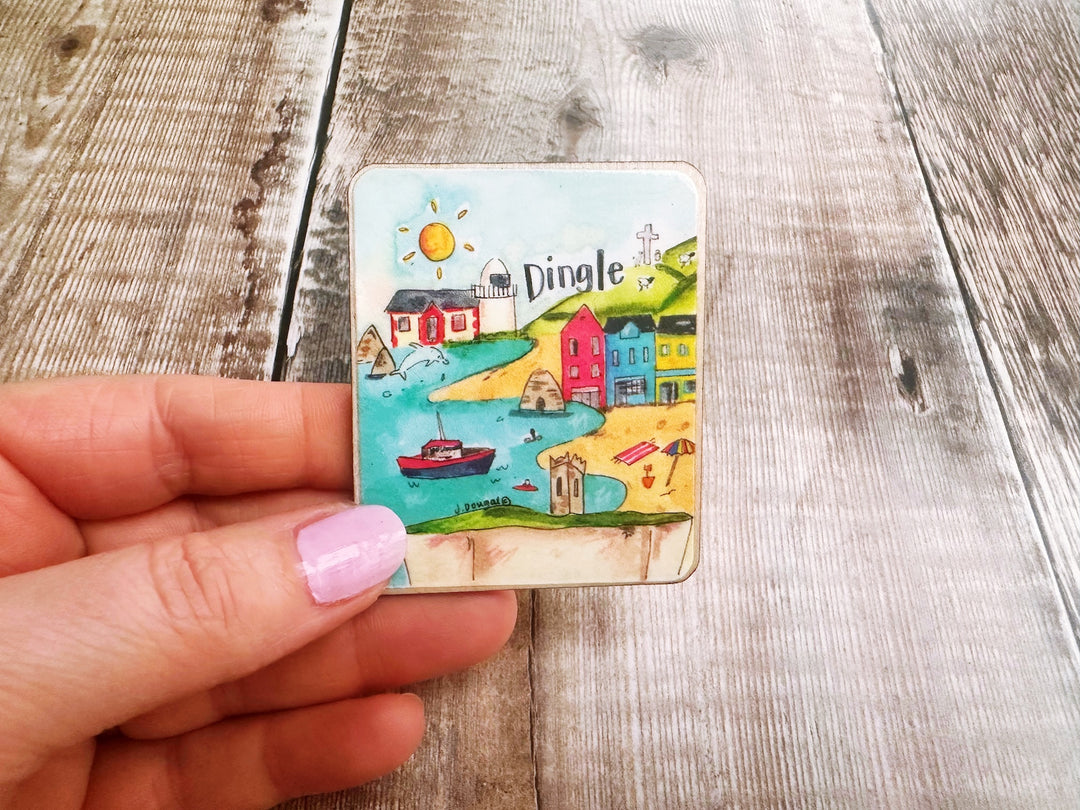 Dingle Ireland Cute Little City Wooden Magnet
