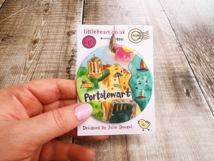 Portstewart Northern Ireland Ceramic Hanging Decoration