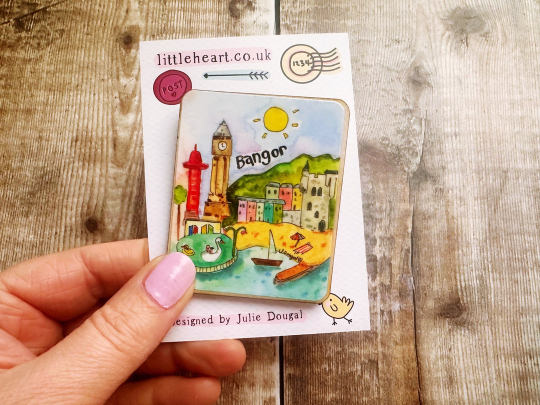 Bangor Northern Ireland Cute Little City Wooden Magnet