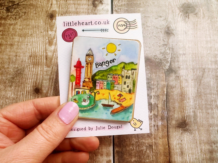 Bangor Northern Ireland Cute Little City Wooden Magnet