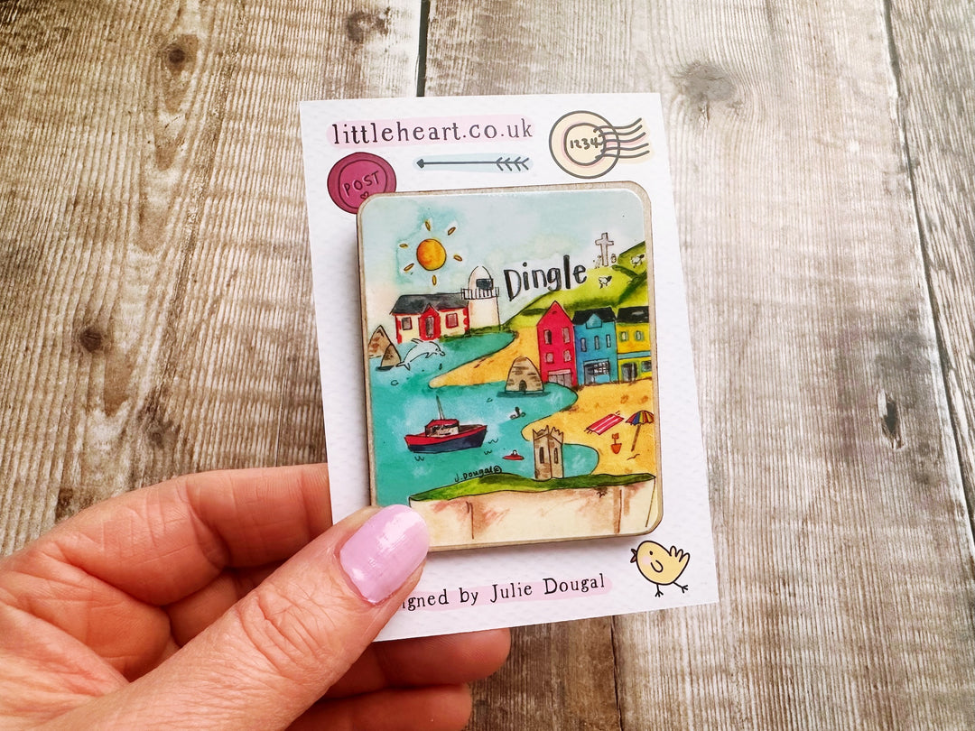 Dingle Ireland Cute Little City Wooden Magnet