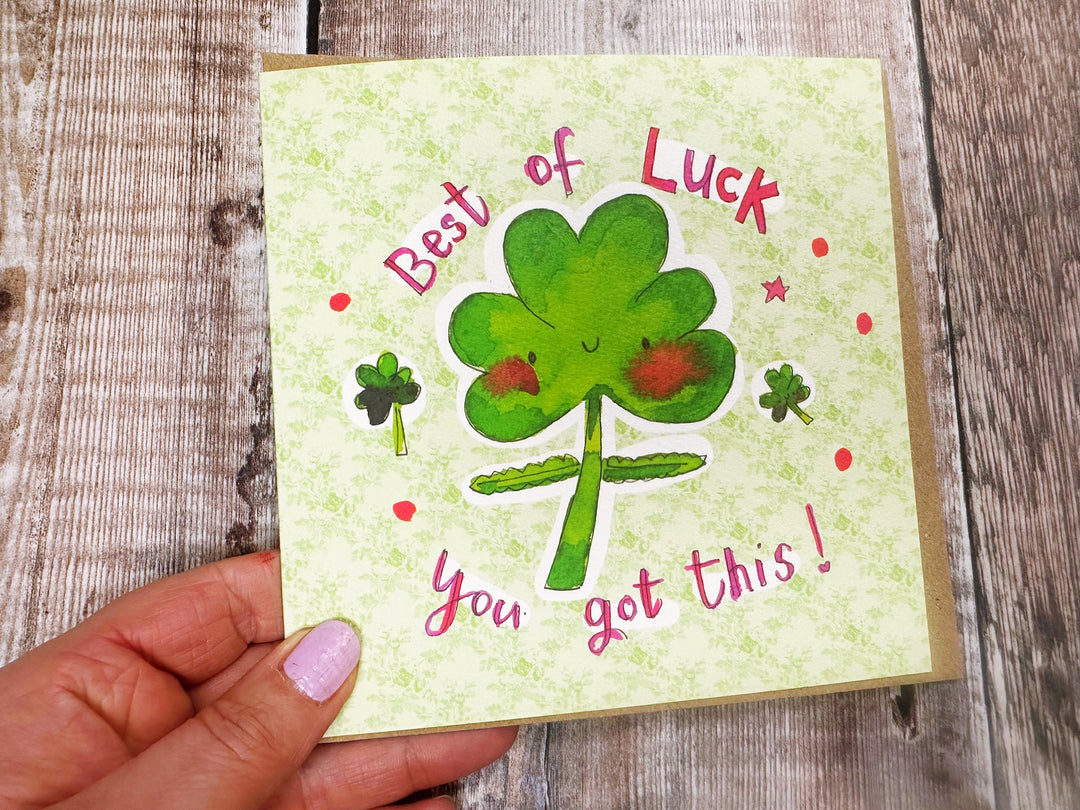 Good Luck you got this Little Shamrock Personalised Card