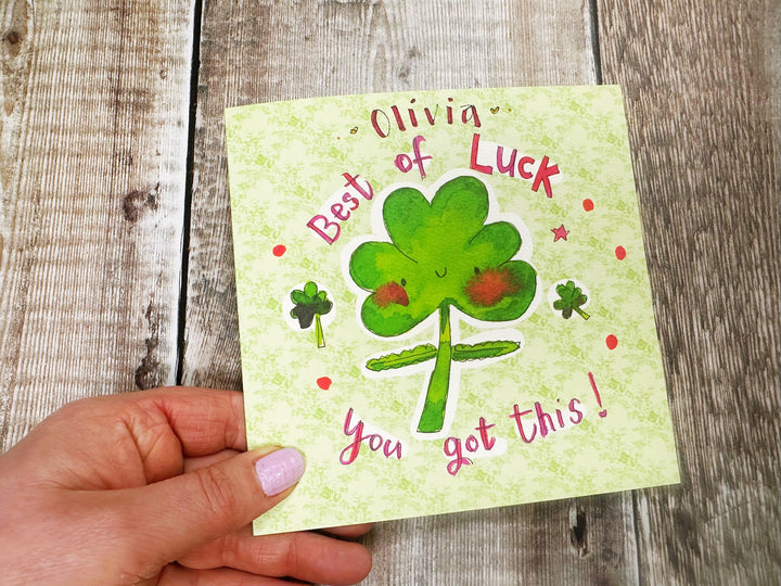 Good Luck you got this Little Shamrock Personalised Card