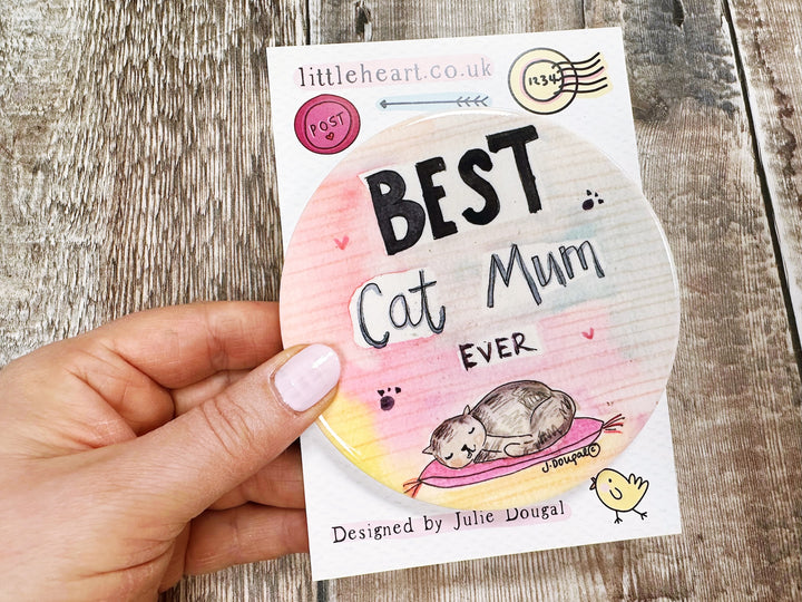 Best Cat Mum Ceramic Coaster