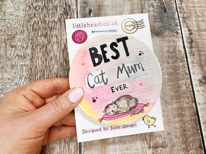 Best Cat Mum Ceramic Coaster