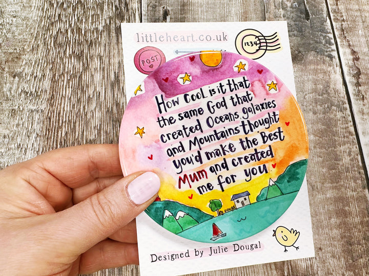 God created you for me Mum too Ceramic Coaster
