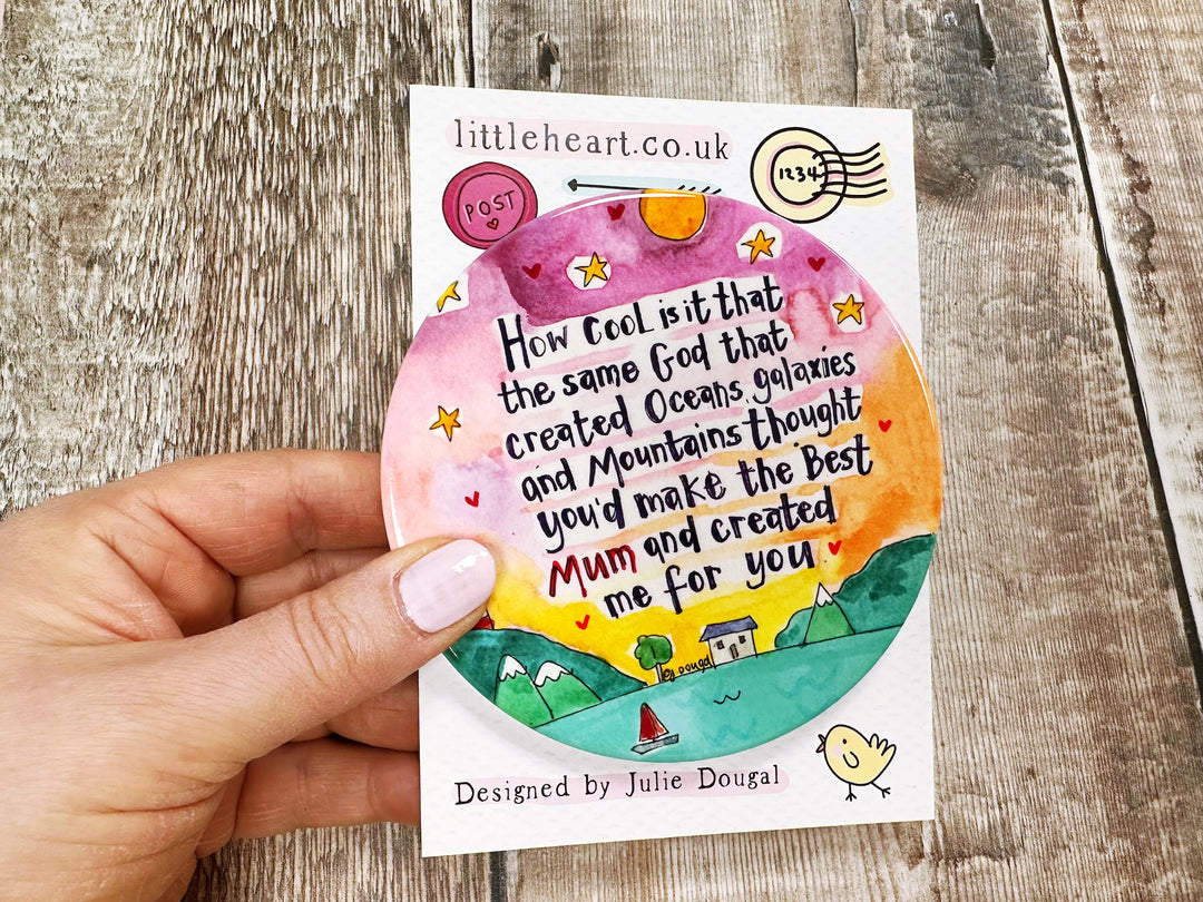 God created you for me Mum too Ceramic Coaster