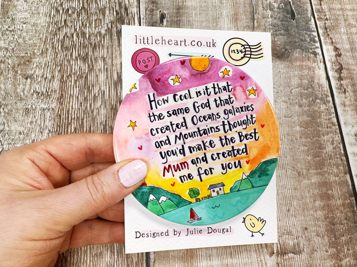 God created you for me Mum too Ceramic Coaster