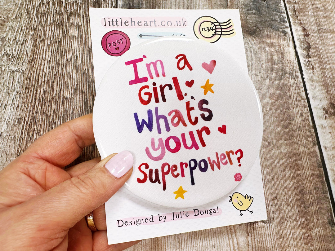 Im a girl what your super power Ceramic Coaster