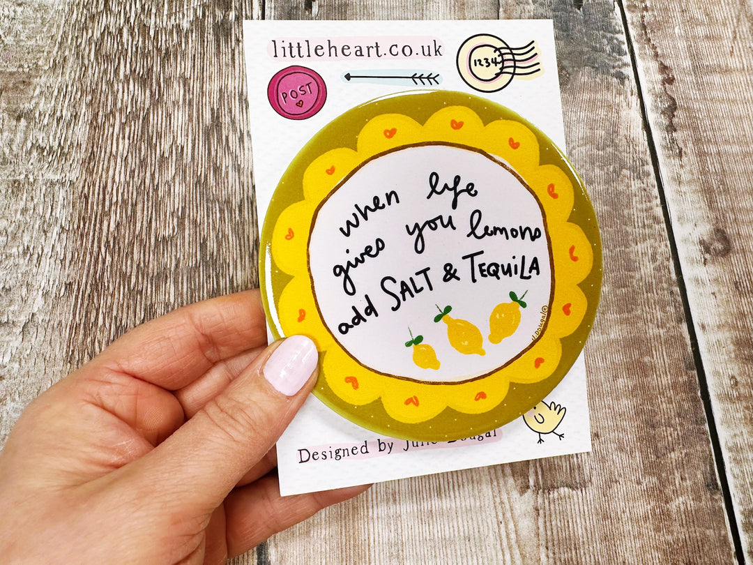 when life gives you lemons add salt and tequila Ceramic Coaster