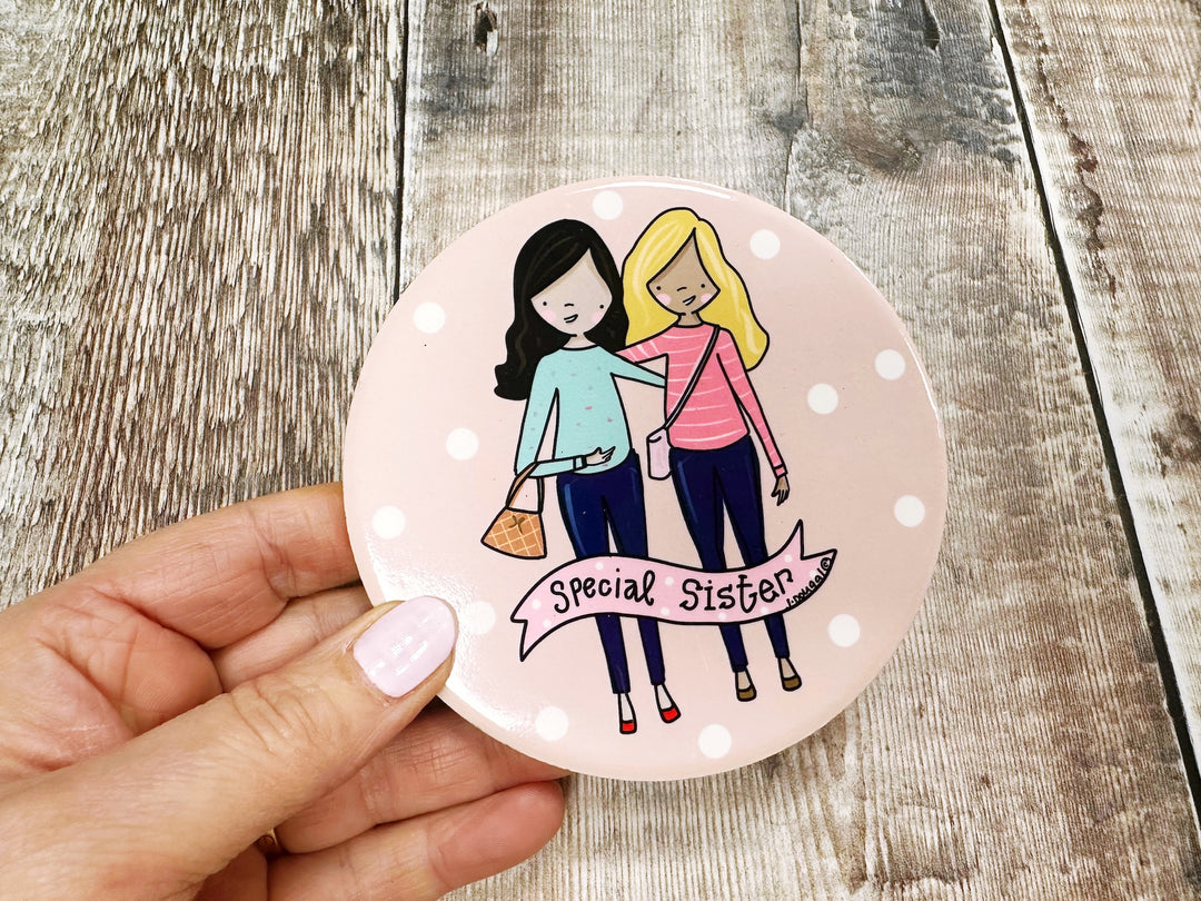 Special Sister Round Ceramic Coaster
