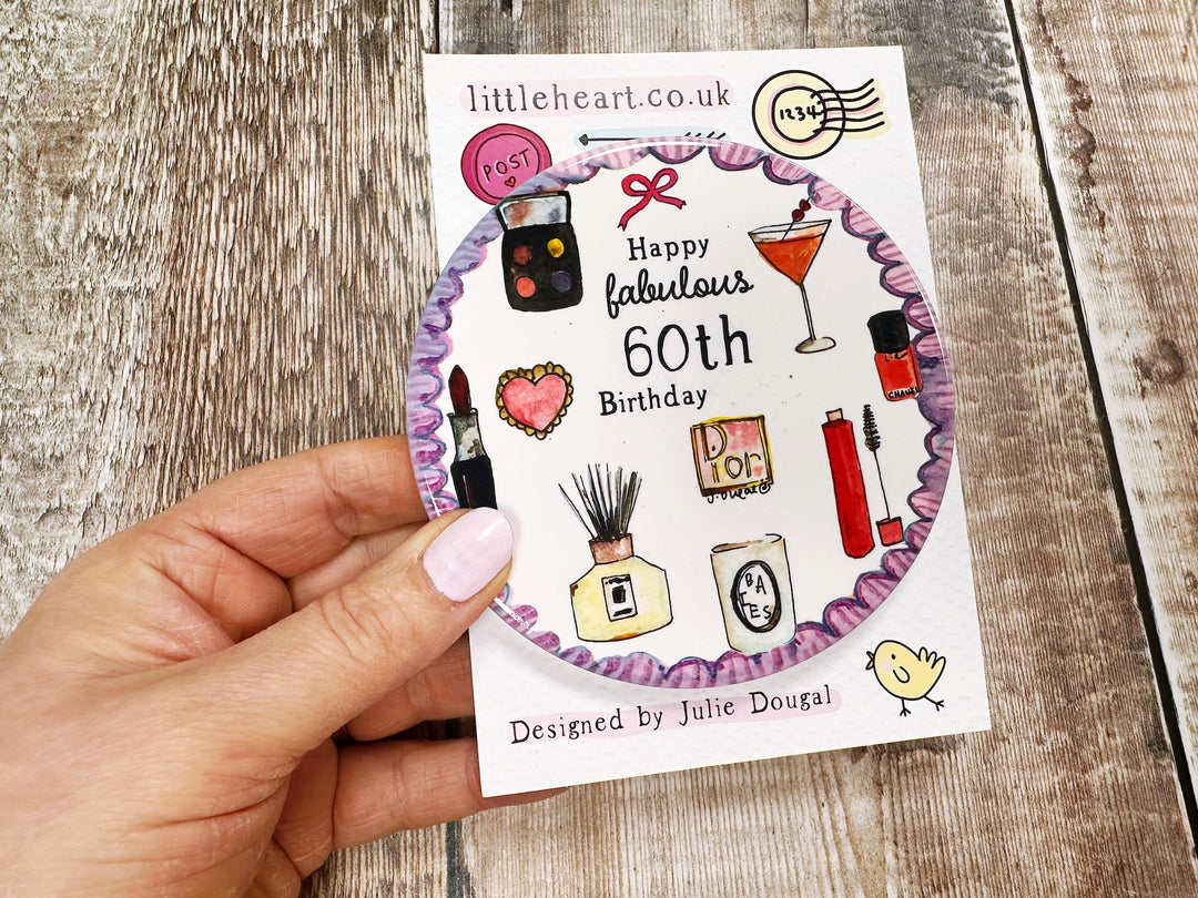 Happy Fabulous 60th Birthday cute ceramic coaster