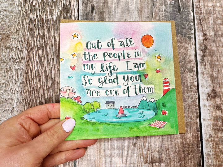 So Glad you are in my life, greeting card.