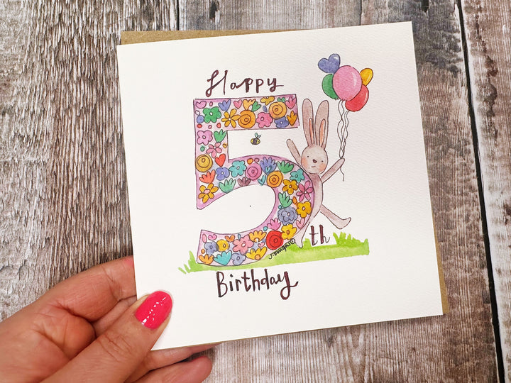 Happy 5th Birthday Personalised Greeting card