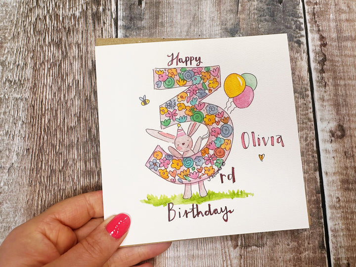 Happy 3rd Birthday Personalised Greeting card