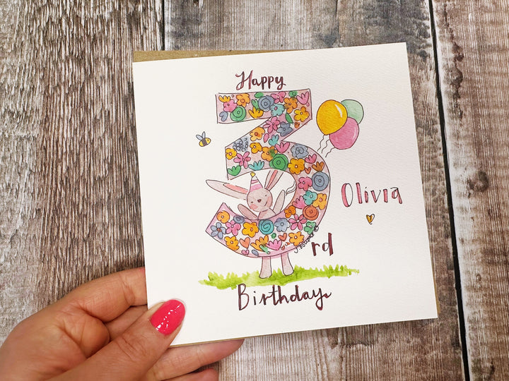 Happy 3rd Birthday Personalised Greeting card