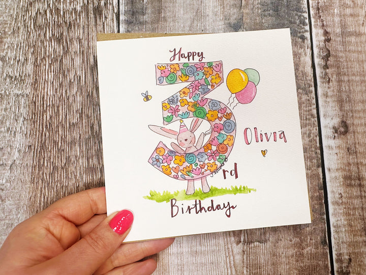 Happy 3rd Birthday Personalised Greeting card