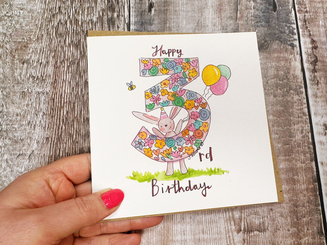 Happy 3rd Birthday Personalised Greeting card